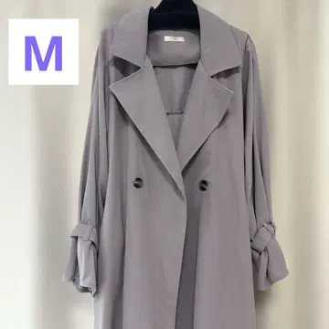 아스트리아오딜 새상품급 백 튤 트렌치코트 라벤더 M