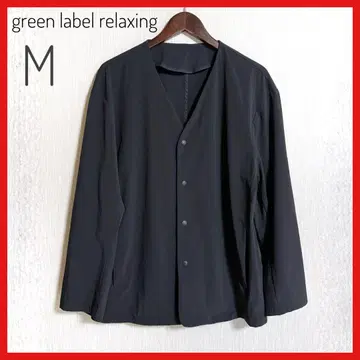 새상품급 green label relaxing 노카라 자켓 M 블랙