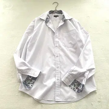 새상품급 폴스미스 컬렉션 코튼 긴팔 셔츠 꽃무늬 퍼플 L