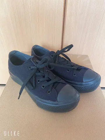CONVERSE 블랙 로우컷 통굽 스니커즈 23cm