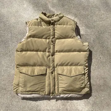 70s 세로형 포켓 USA L.L.Bean 다운 베스트 베이지 XL