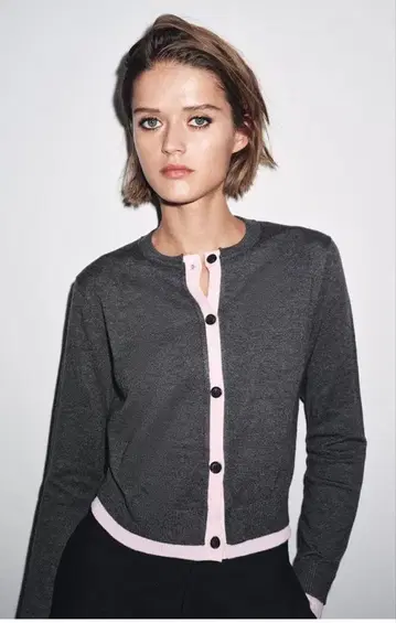 ZARA 콤비 니트 가디건