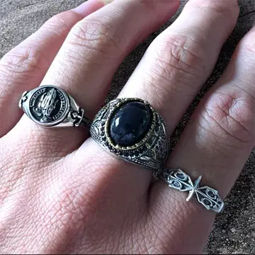 남성용 반지 스트릿 아메카지 구제 의류 silver ring v8