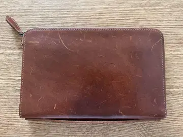 츠치야 가방 브라운 가죽 클러치백