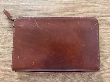 츠치야 가방 브라운 가죽 클러치백