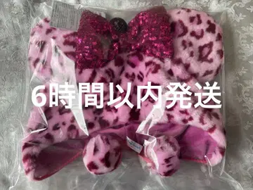 디즈니 미니 팬캡 레오파드 무늬 핑크
