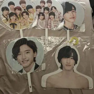 나니와단시 미치에다 슌스케 군 부채 4개와 포토 행거 세트