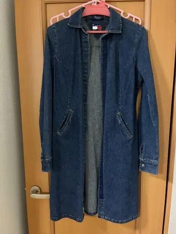 TOMMY JEANS 데님 롱 자켓