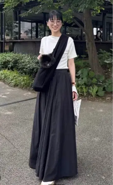 CLANE 볼륨 플레어 맥시 스커트