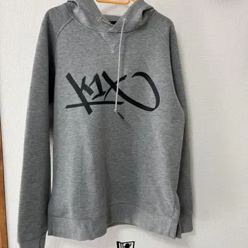 k1x 로고 그레이 후드티