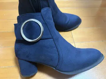 네이비 사이드 지퍼 숏부츠