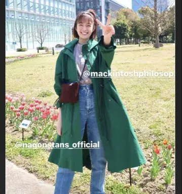 사토 시오리 착용 nagonstans 라이트 크로스 플레어 모즈 코트