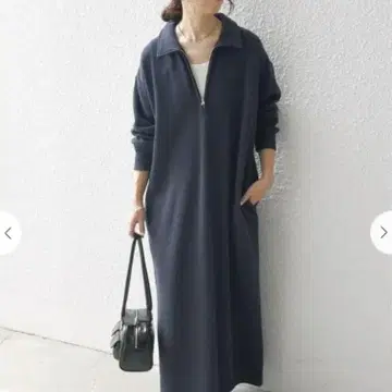 USA 코튼 속기모 하프 지퍼 원피스