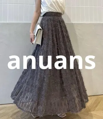새상품급 anuans 플레어 스커트 SMALL 차콜 그레이 여성용