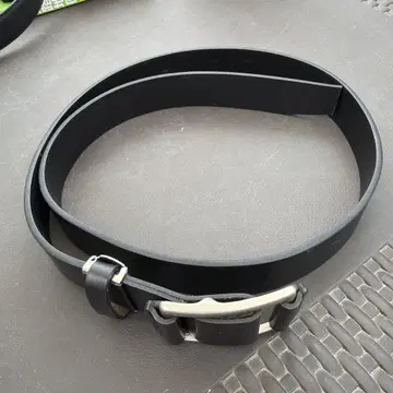 블랙 가죽 벨트 메탈 버클