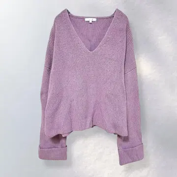 리엔다 renda 니트 V넥 숏 기장 볼륨 소매 F [ m375