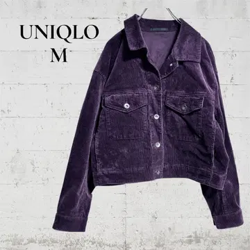 [ UNIQLO ] [ M ] 코듀로이 크롭 자켓 벨로아 퍼플