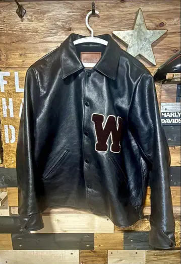 WEIRDO 블랙 가죽 자켓