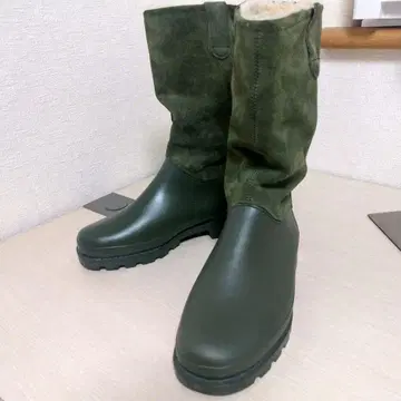 스웨이드 올리브 그린 보아 부츠