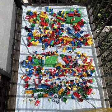 레고 블록 노랑, 빨간색, 파랑 케이스 세트 결품 있음