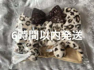 디즈니 미니 팬캡 레오파드 무늬 브라운