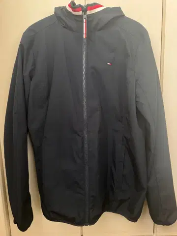 타미힐피거 후드 부착 네이비 점퍼