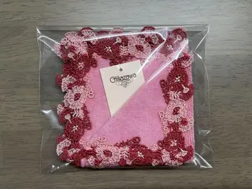 치카자와 레이스 타월 손수건 코스모스 핑크