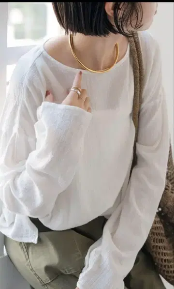 Spick & Span 코튼 크레이프 루즈 풀오버