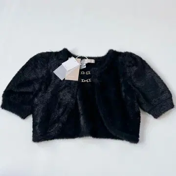 미사용 RESEXXY 샤기 볼레로 가디건 블랙 프리 사이즈