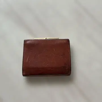 브라운 이단 접이식 지갑 가죽 가죽제품