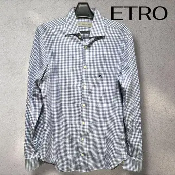 [ 컨디션 최상 ] ETRO 39 이탈리아제 깅엄 체크 셔츠