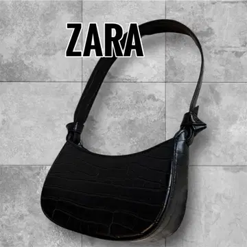 [ 미사용급 ] ZARA 자라 악어 엠보싱 숄더백 블랙