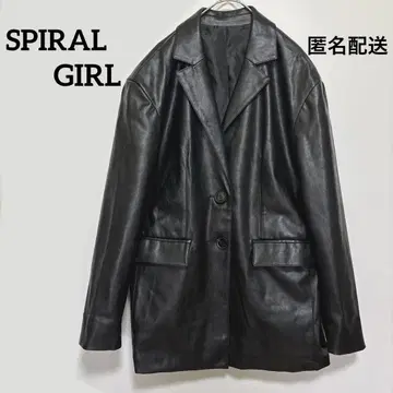 SPIRAL GIRL 가죽 자켓 블랙 합성 피혁 프리 사이즈