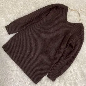 EIMY ISTOIRE 니트 원피스 브라운 F 브이넥 심플