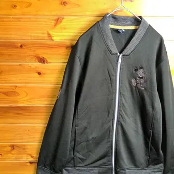 디즈니 점퍼 블루종 트랙 자켓 L 블랙 미키 자수