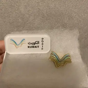 간사이 만박 쿠웨이트관 핀 배지 물결 디자인 2점