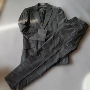 MEN'S TENCORAS 그레이 스트라이프 비즈니스 정장