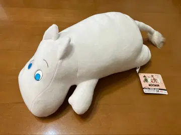 [ 새상품 택 포함 ] 무민 쫀득한 봉제 인형 쿠션 엎드린 모습 쫀득쫀득