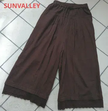 SUNVALLEY 밑단 레이스 턱 와이드 팬츠 M