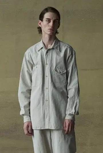 NICENESS 나이스니스 RON/론 (인디고 포플린 와셔 셔츠)