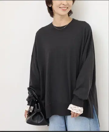 와이드 크루넥 풀오버
