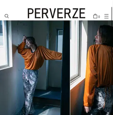 PERVERZE 드레이프 저지 탑 벌룬 슬리브