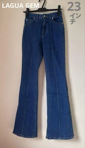 LAGUA GEM PIN TUCK FLARE 데님 블루 23