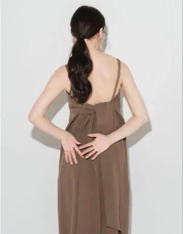 [ eaphi ] back ribbon layered one piece