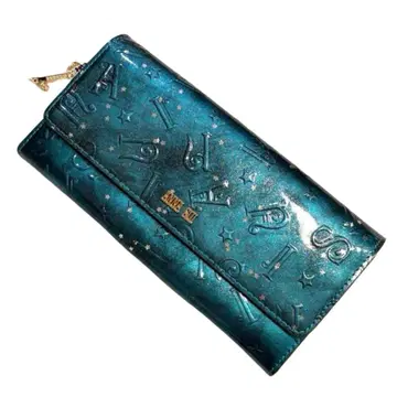 ANNA SUI 스파클링 나이트 가마구치 덮개 장지갑 터콰이즈