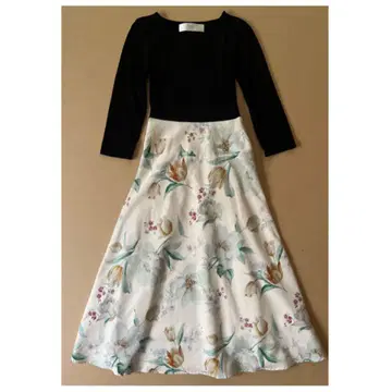 tocco closet 니트 꽃무늬 롱 원피스