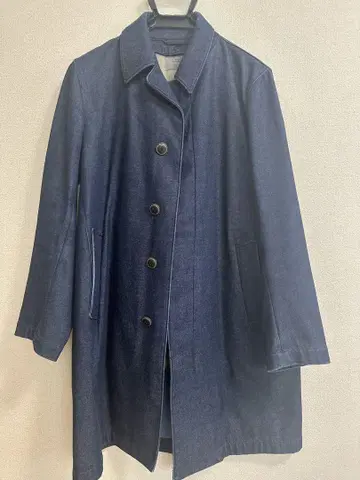 데님 체스터 코트 버튼식