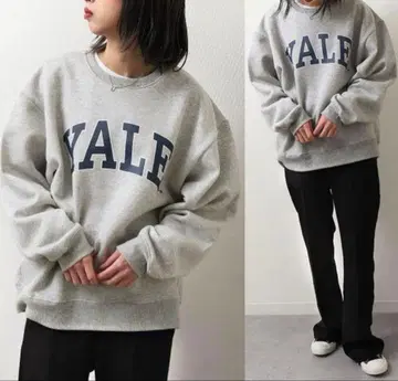 [ 인기 칼리지 로고 ] YALE UNIV. 빅 실루엣 크루넥 맨투맨