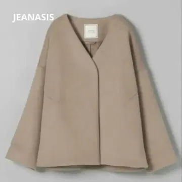 새상품급 jeanasis 숏 비버 하프 노카라 코트