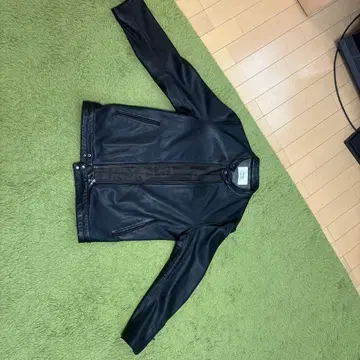 블랙 가죽 싱글 라이더 자켓